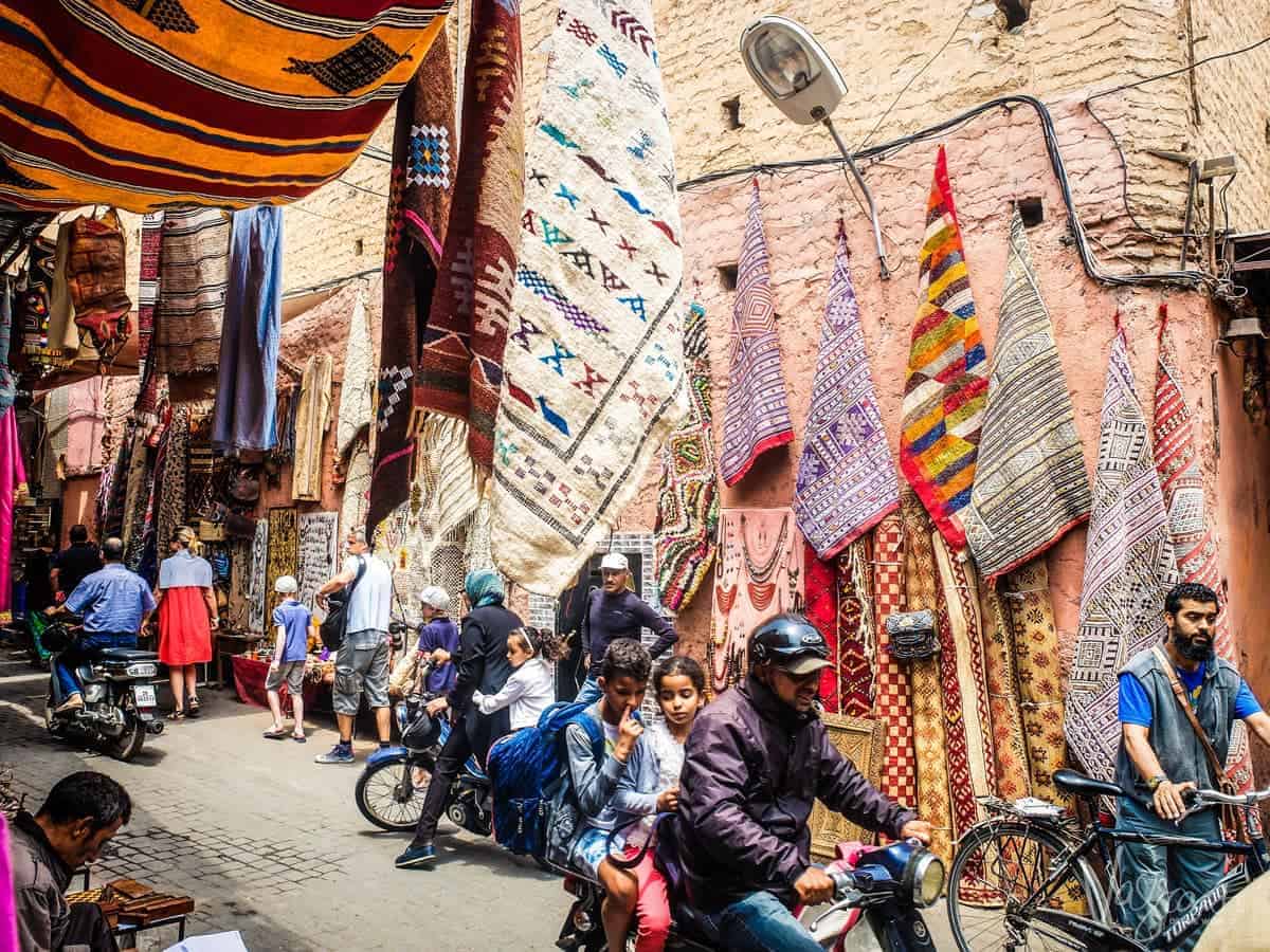 People in the medina in Marrakech Morocco. free things to do in Marrakech morocco