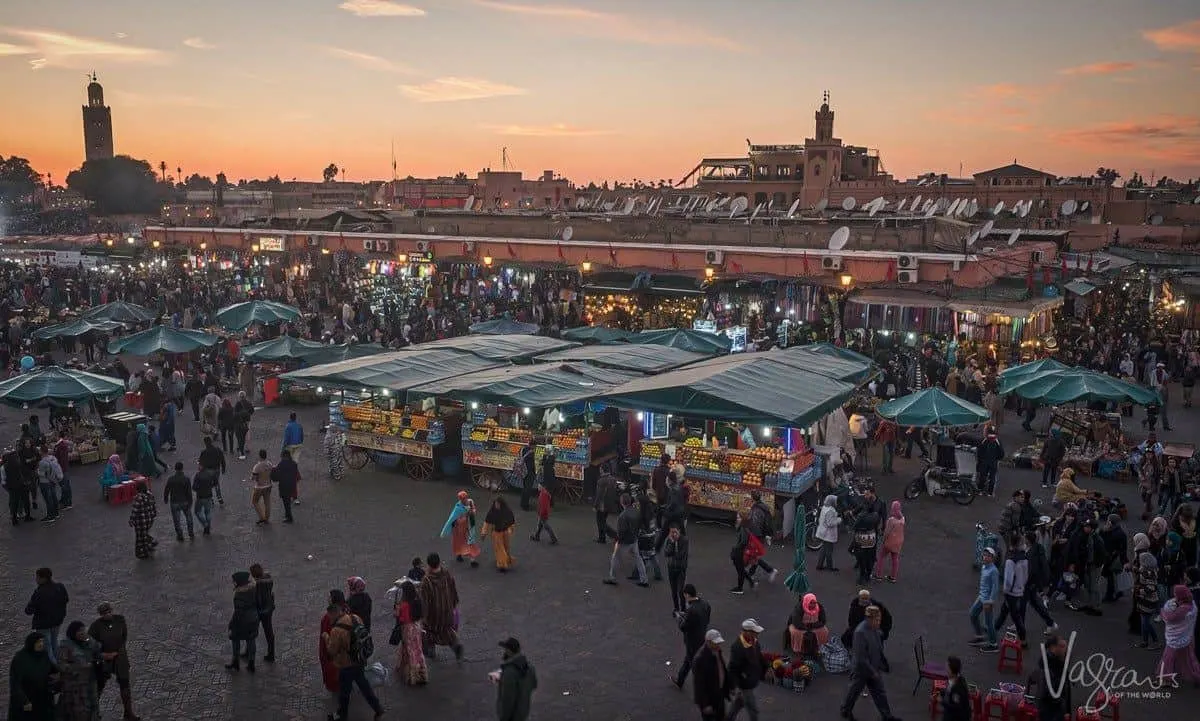 View over Jemaa el-Fnaa Plaza Marrakech