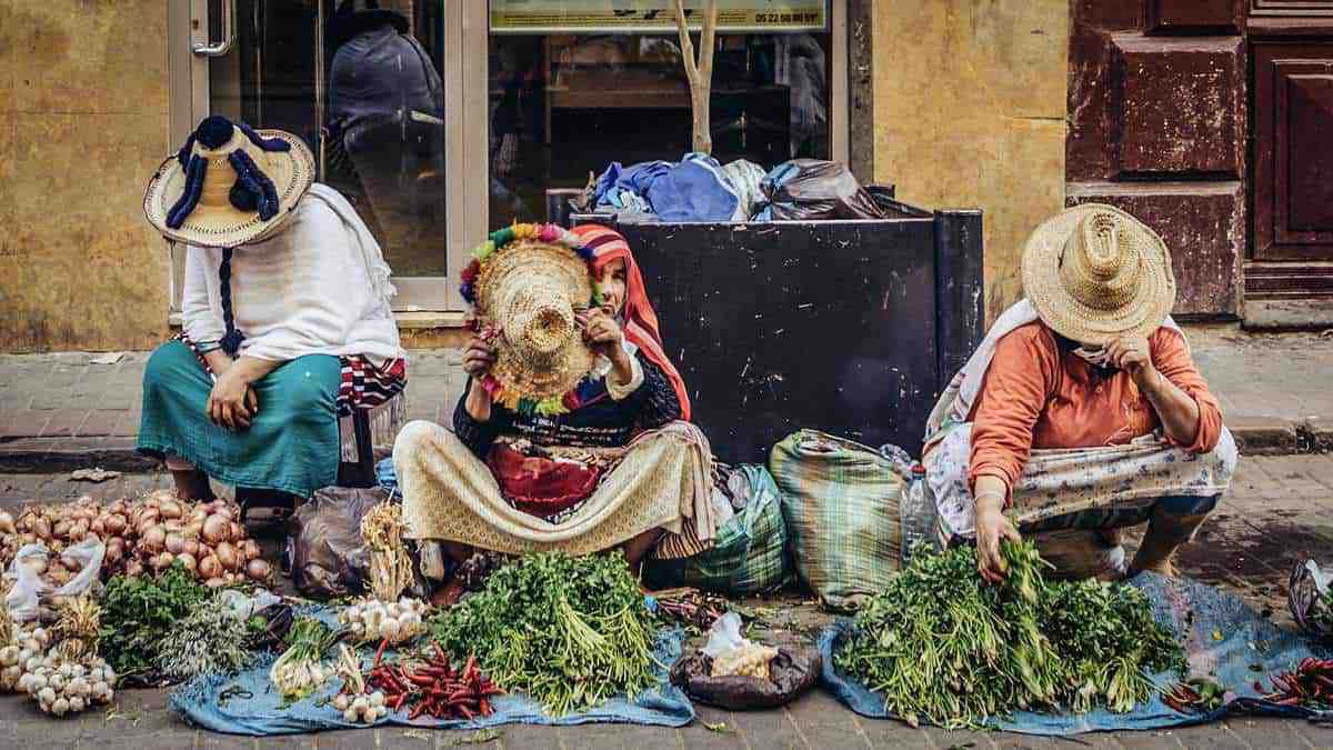 Market ladies Tangier Morocco