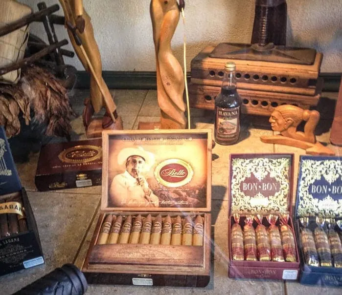 Cigars in a shop window in Little Havana Miami. 