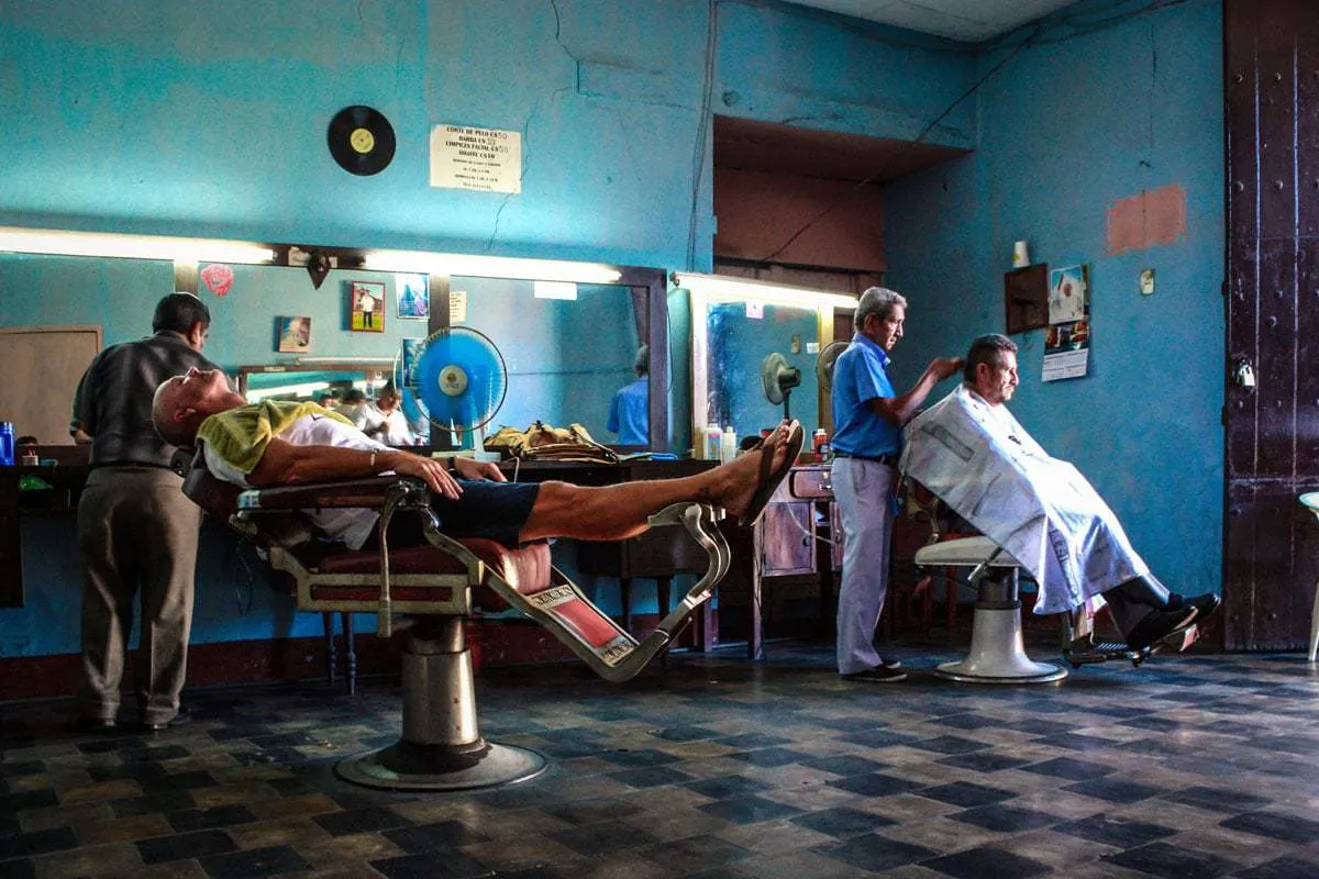 An old fashioned barber shop in Leon Nicaragua