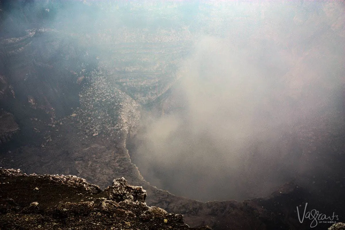 Looking into the Masaya Volcano. Masaya Nicaragua