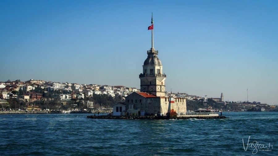 small island and church which you would see on a Bosphorus boat tour Istanbul