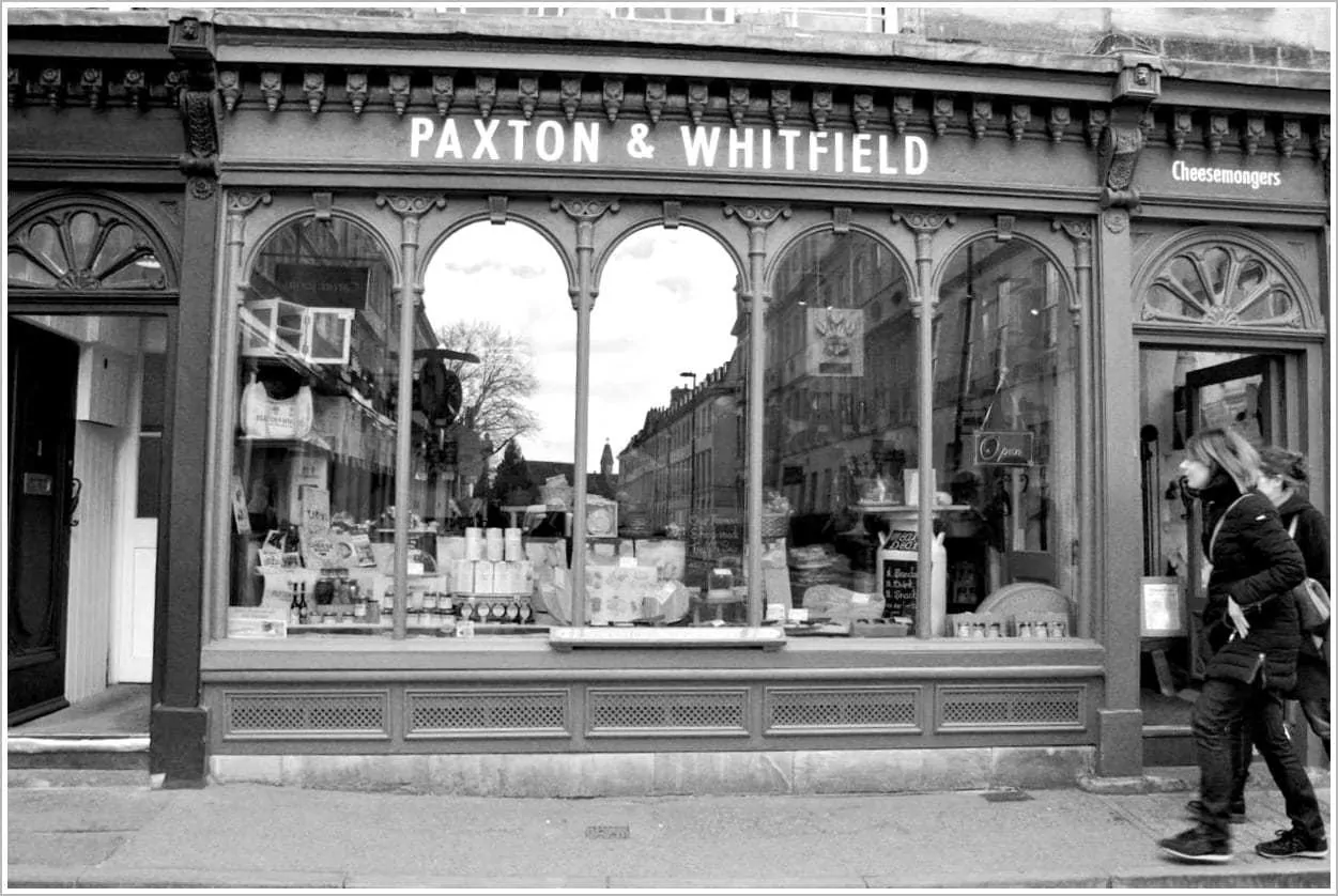 Paxton and Whitfield shop in Bath City, England, UK