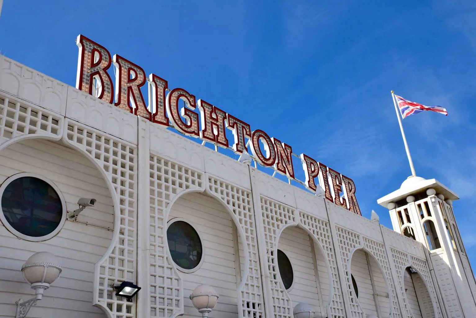 Sign for Brighton Pier England