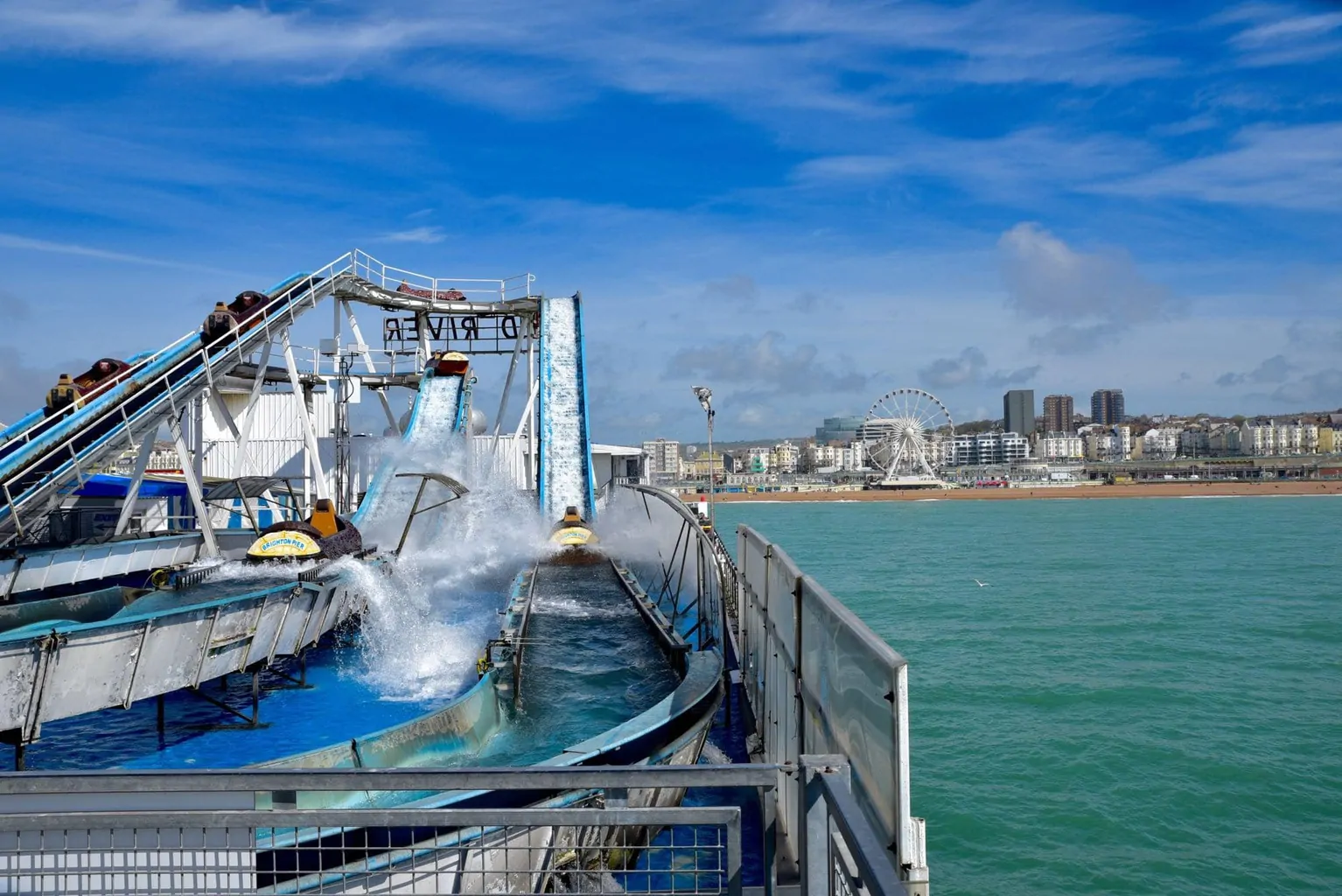 Brighton Pier log flume ride England