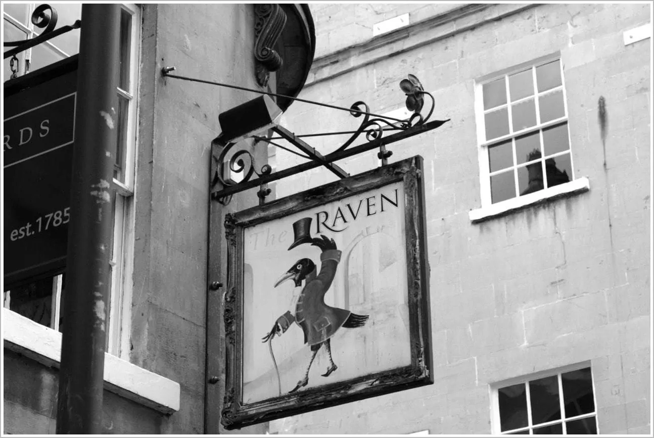 sign for Raven Pubs in Bath England