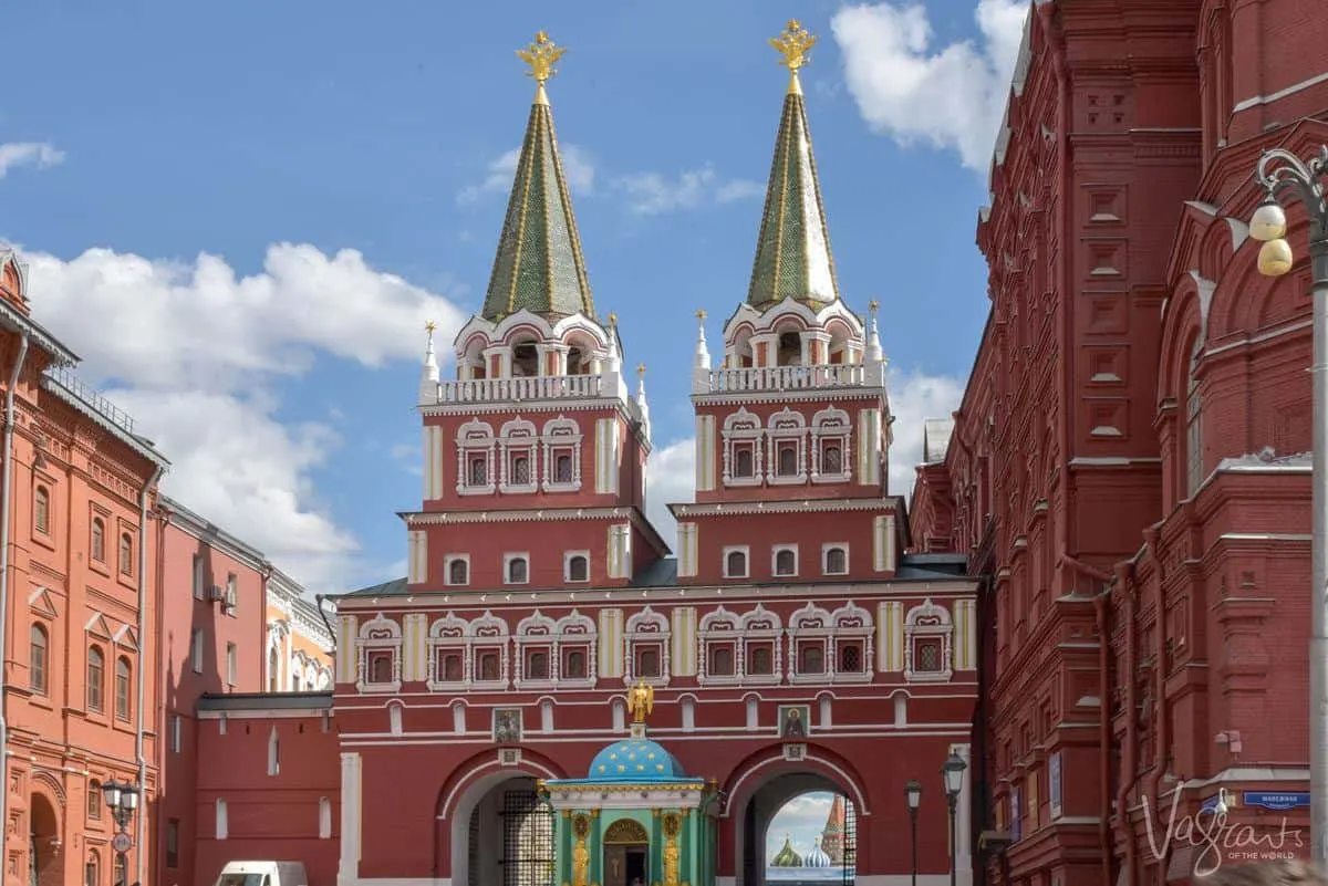 Twin spired gates leading into Red Square Moscow. Is it hard to get a russian visa, the answer is no providing you follow all the correct steps and leave yourself plenty of time to get your russia tourist visa