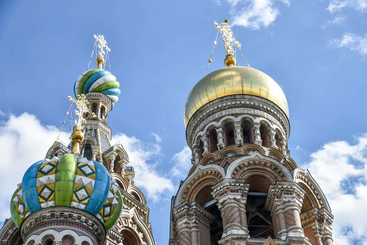 The iconic domes on top of the Church on Spilled Blood, one of St Petersburg’s main tourist attractions.