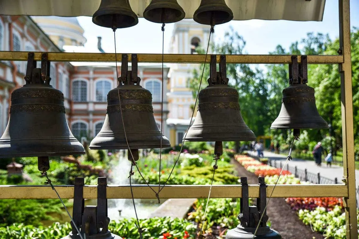 4 bells hanging at the Alexander Nevsky monastery. 