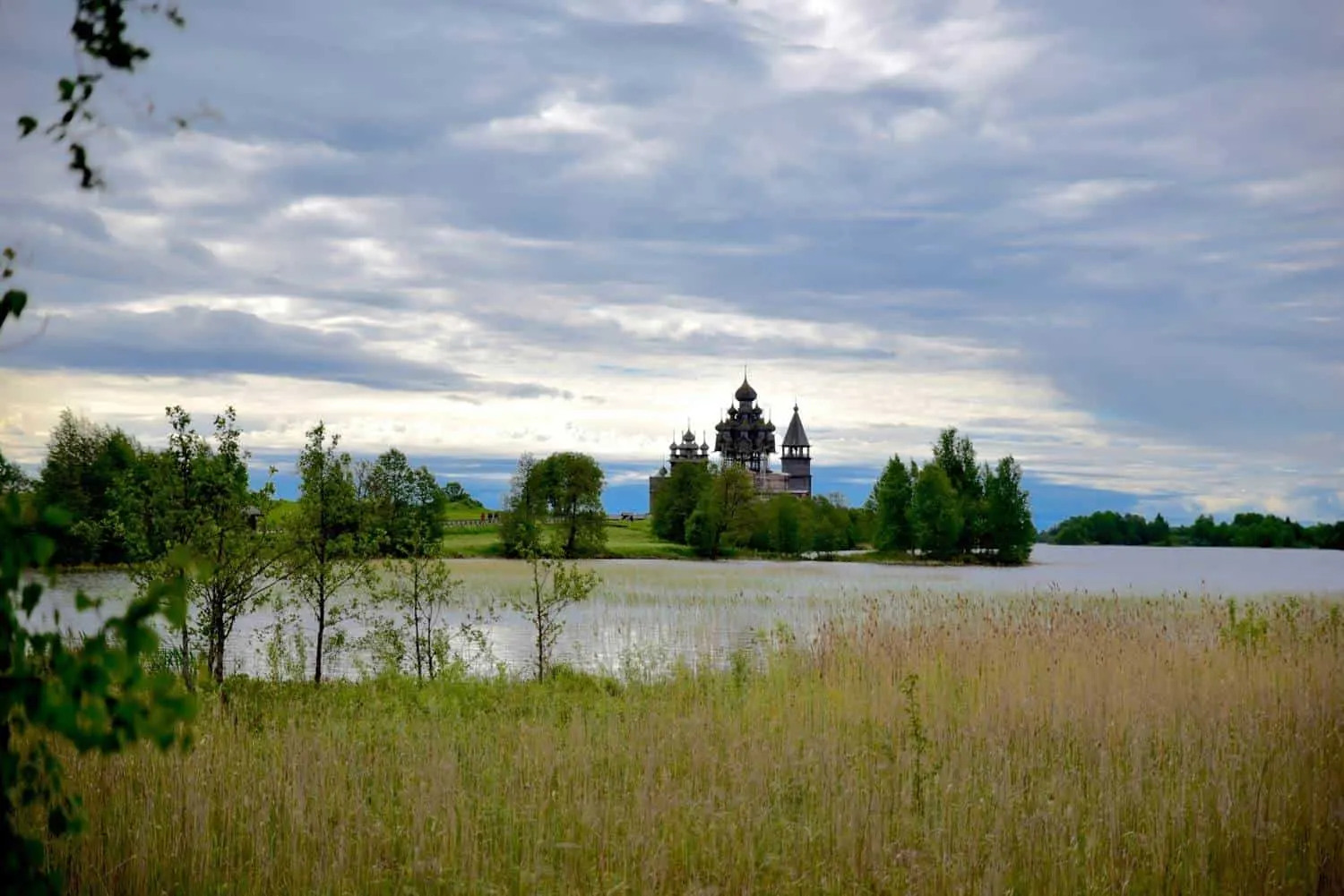 wooden buildings on Kizhi Island Russia.  the best way to see russia is with a viking river cruise st petersburg to moscow.