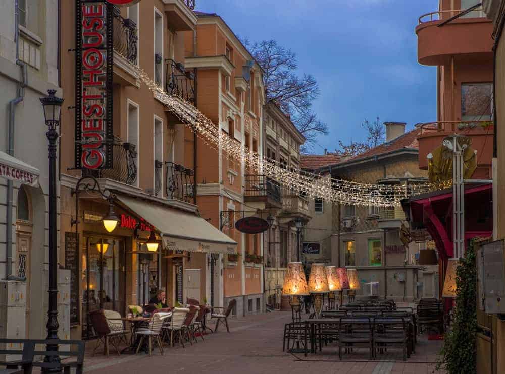 Streets of Old Town Plovdiv Bulgaria 