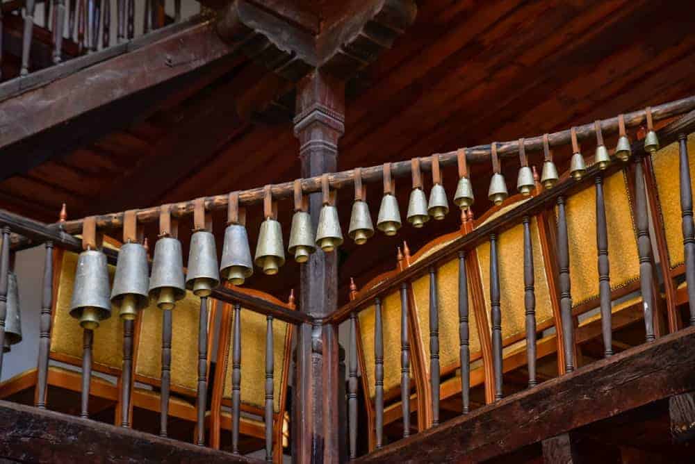 Traditional bells in the Troyan Monastery Bulgaria.