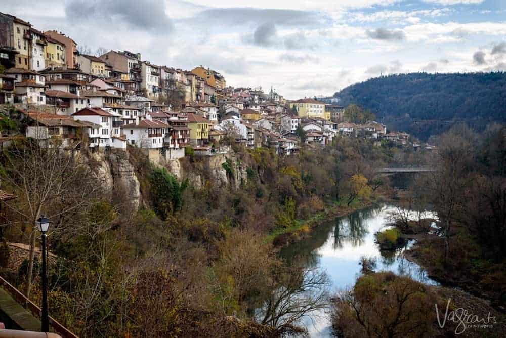 Colourful houses on the river of Veliko Tarnovo Old Town