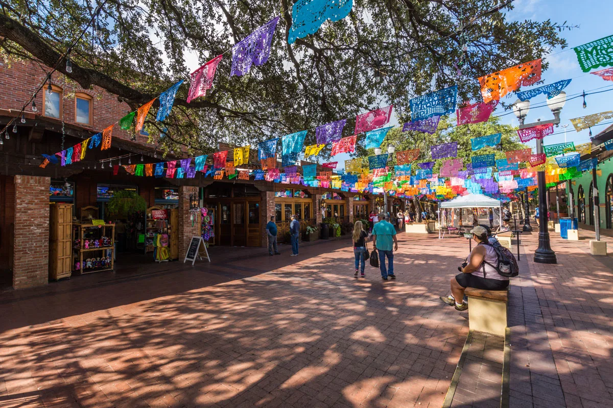 The colourful San Antonio Market square.