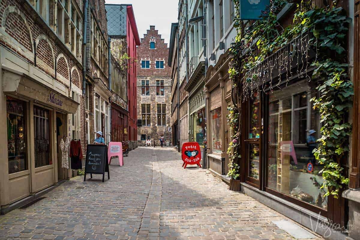 What are the best things to do in Ghent - Take a walking tour of the cobblestone lanes and quaint shops. Walking the narrow streets of Ghent. Taking a Ghent walking tour is a great way to get your bearings. This is why visiting Ghent is one of the best things to do in Belgium 