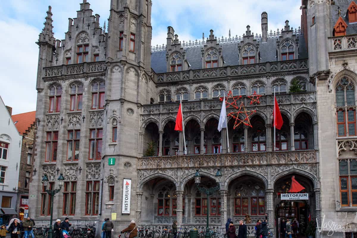 Exterior of the historic Historium building in Bruges.