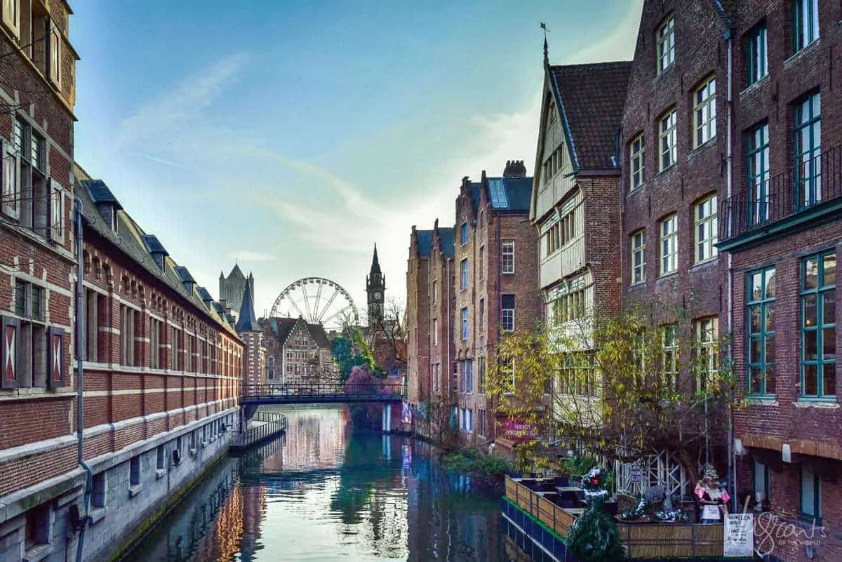 One of the best things to do in Ghent is to take a Ghent Canal Boat Tour with views of the old buildings and bridges.