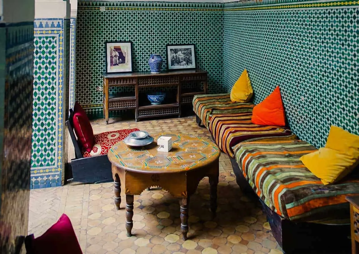 A typical Riad in Morocco. A riad is the best place to stay in Fez