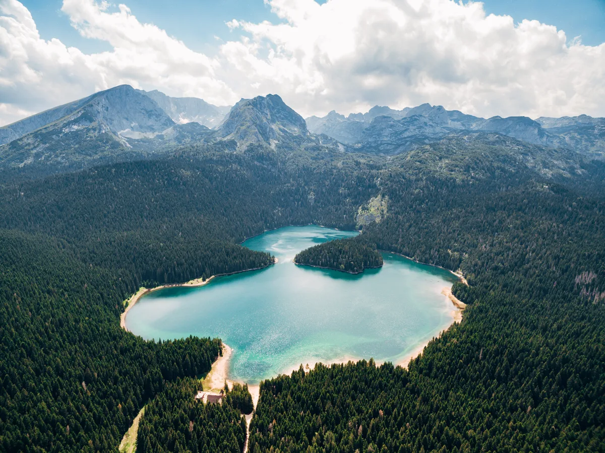 The Black Lake in Durmitor National Park, Montenegro, in winter