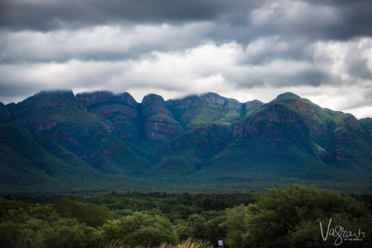 A view of the mountains under storm clouds Panorama Route South Africa