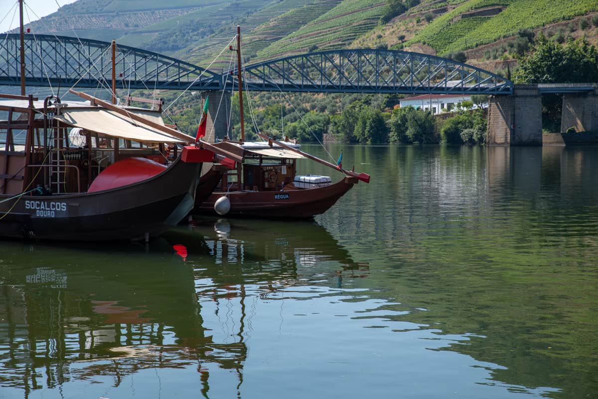A traditional Rabelo boats on the Douro river in Portugal.