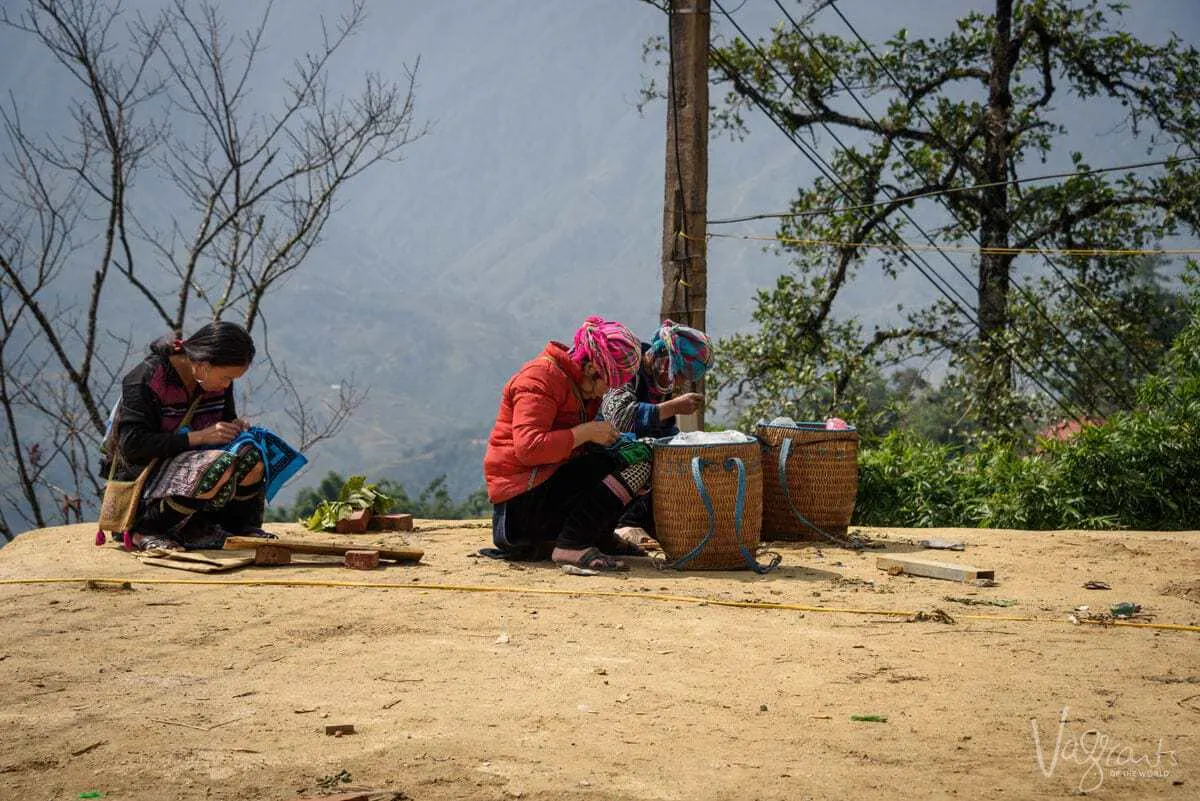 Local girls in Sapa Vietnam