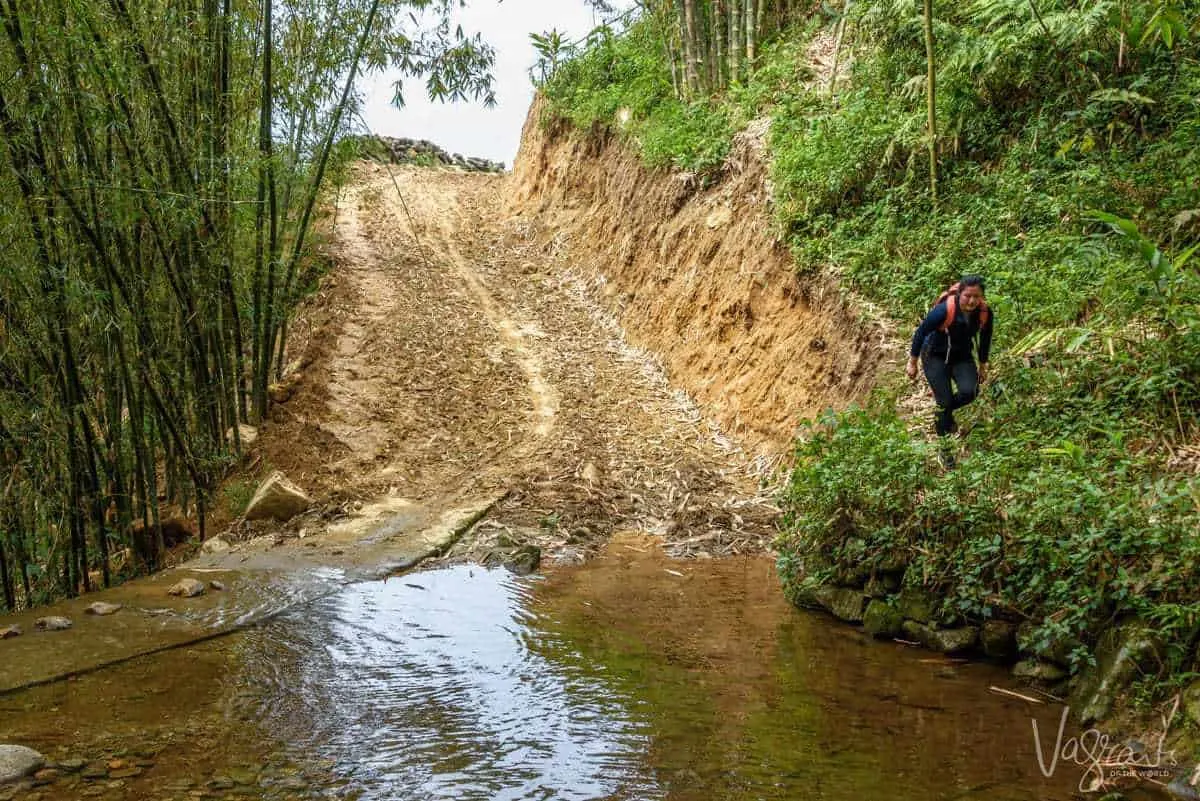 Muddy hiking trails in Sapa Mountains