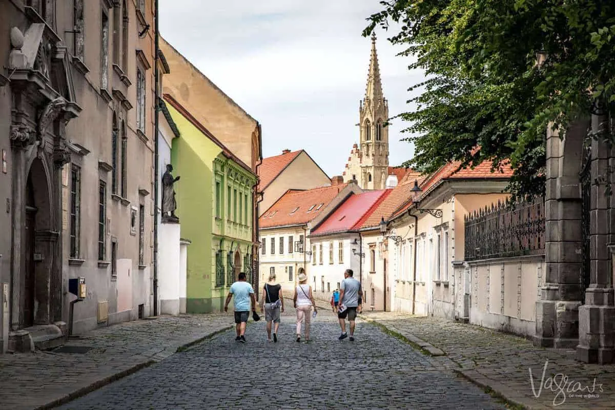 Tourists walking in Bratislava Slovakia