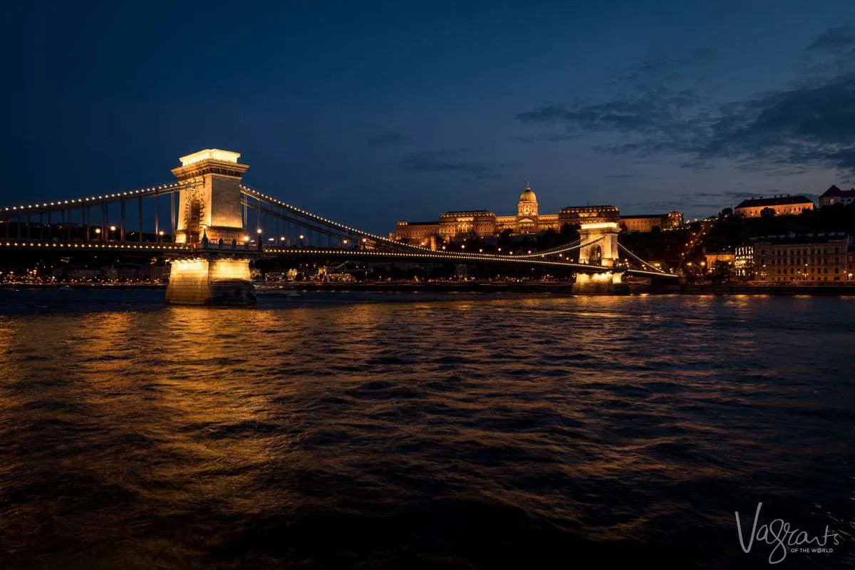 Viking Cruises Danube Waltz -Cruising down the Danube in Budapest Hungary at night