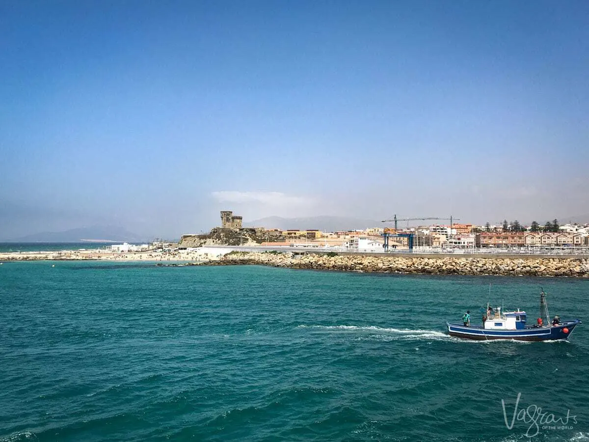 Port of Tarifa as seen from the Spain to Morocco ferry.