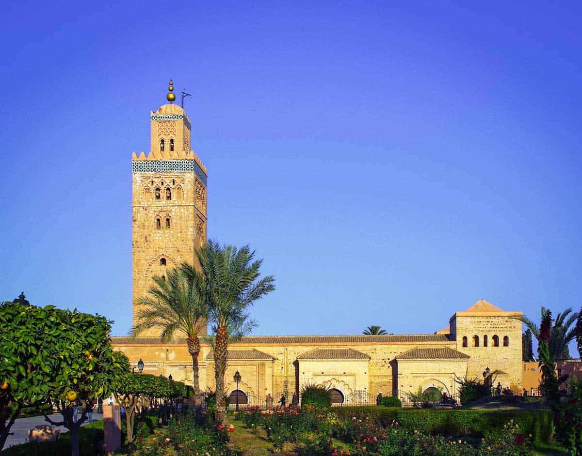 The Koutoubia Mosque is the largest Mosque in Marrakech. The mosque is lit at night making it very photogenic, so pop it on your list of things to do at night in Marrakech.