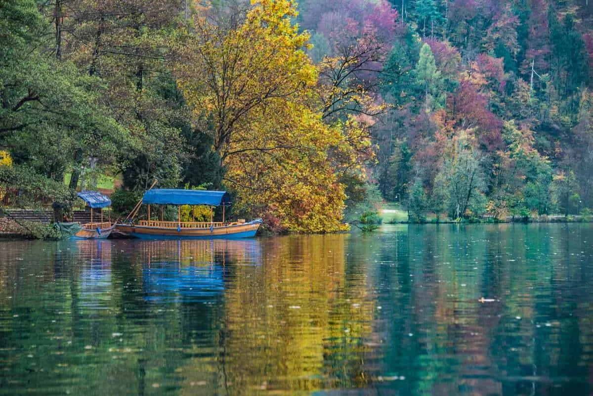 Lake Bled Slovenia in autumn colour, a top October Europe destination