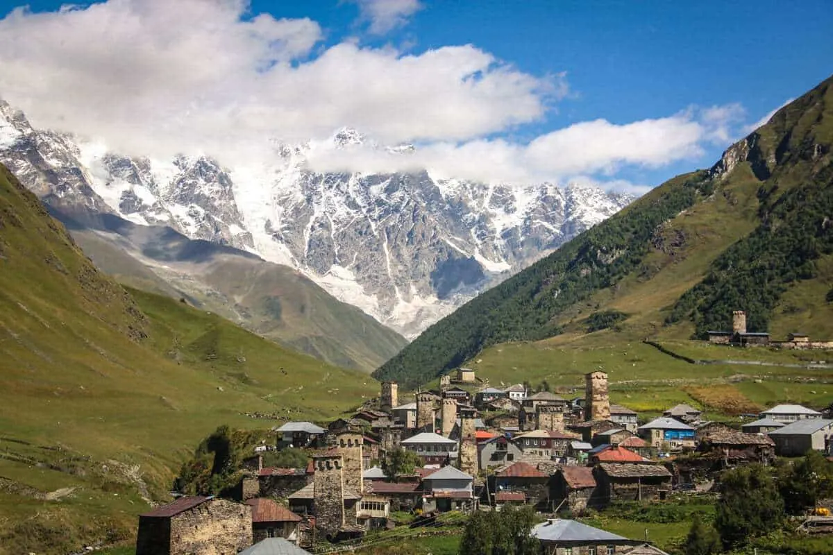 The mountains and villages of Svaneti Georgia. Have an authentic Svaneti local experience during winter in Europe
