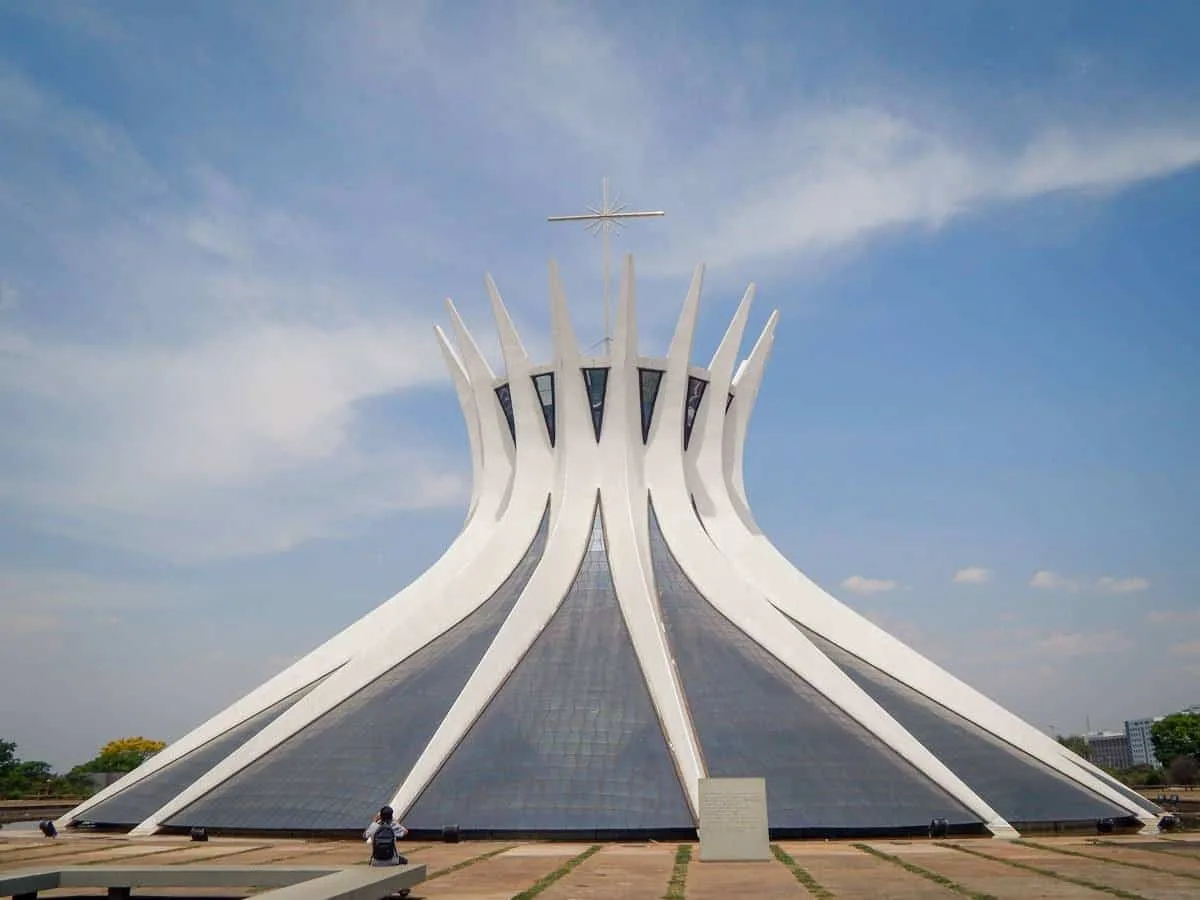 White crown shaped Cathedral of Brazilia. 