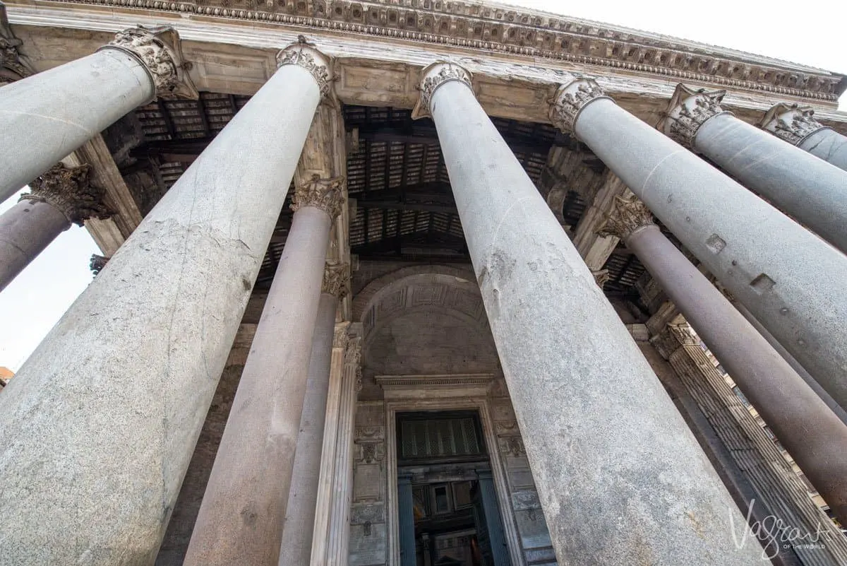Marble pillars in the Pantheon. 