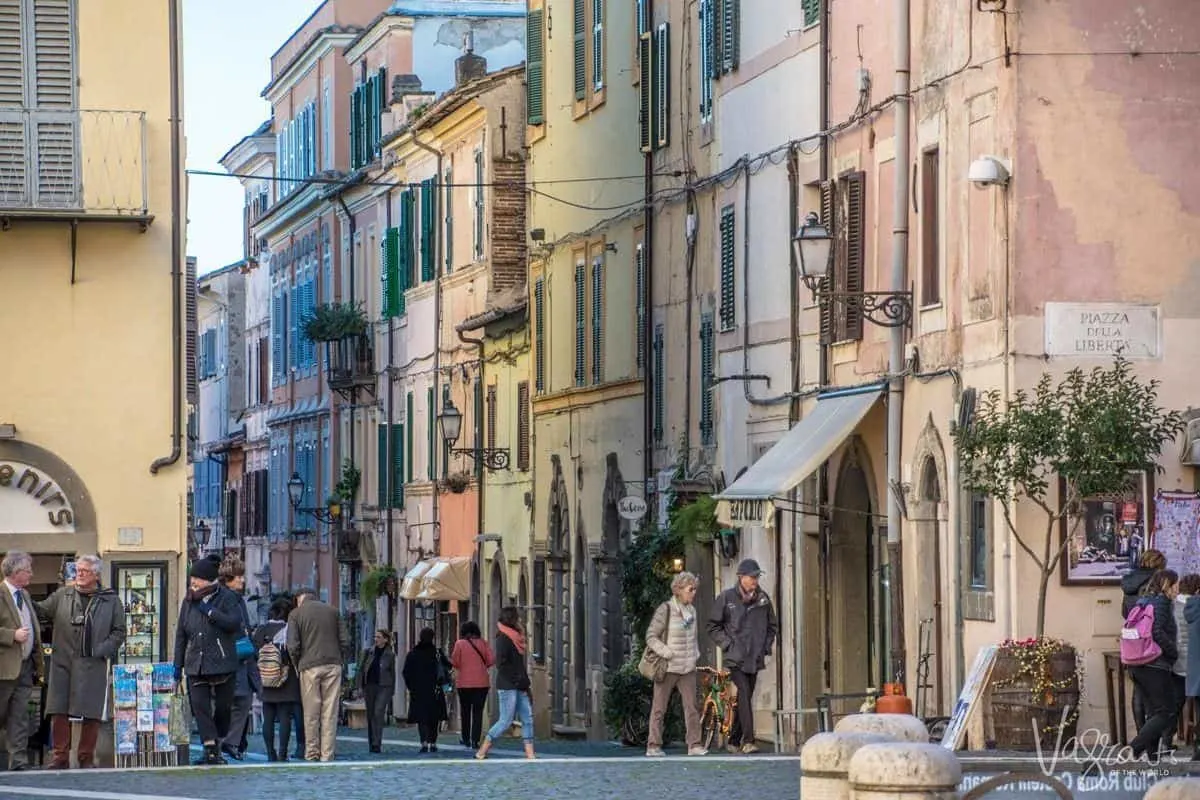 People in the street at Castel Gandolfo.