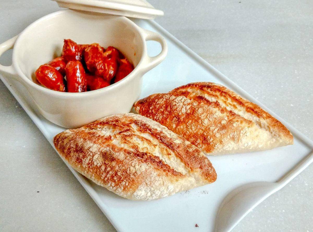 Crusty bread and peppers, Tapas in Seville