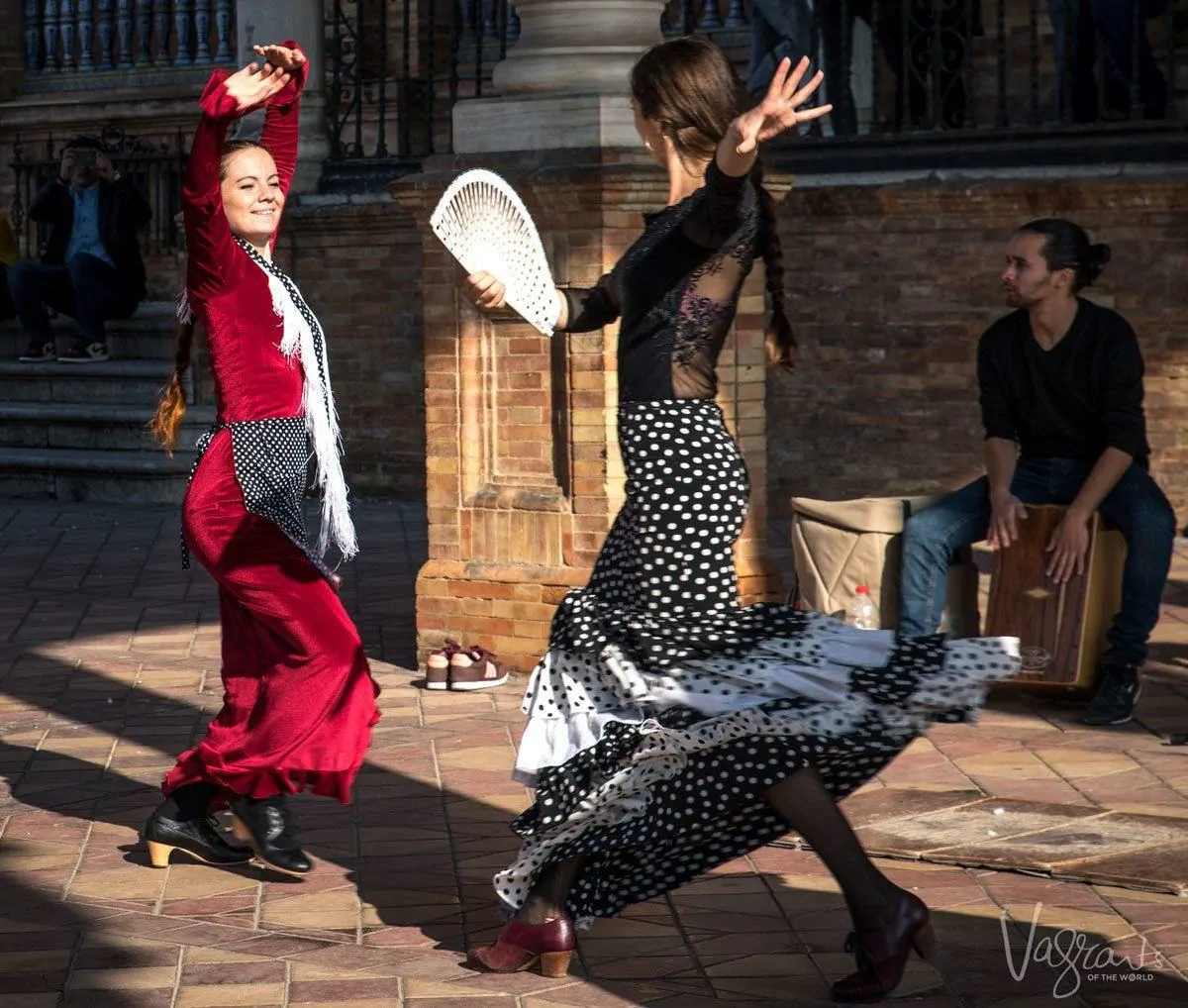 2 girls dancing the Flamenco