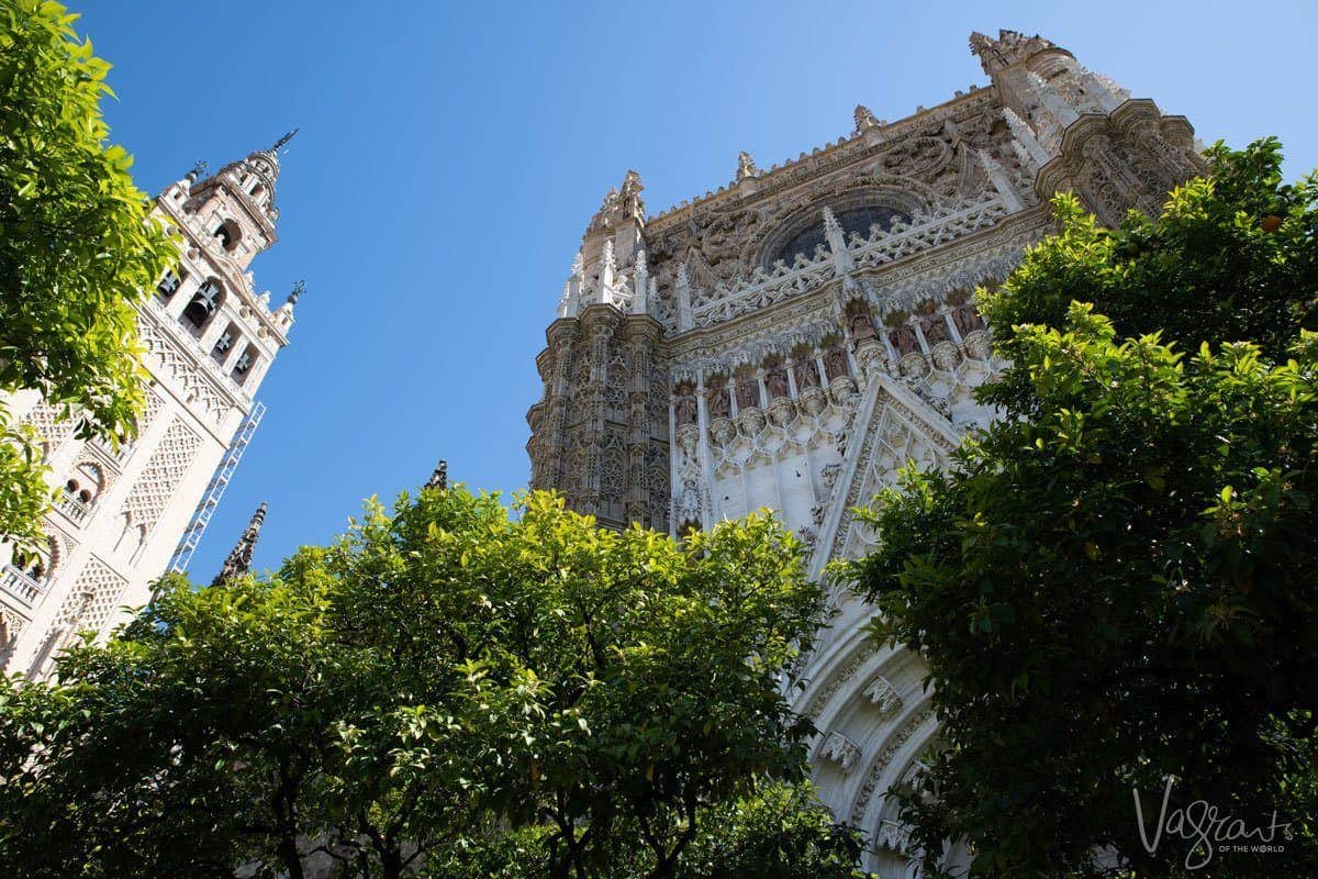 Intricate carvings and structures adorning Seville Cathedral. 