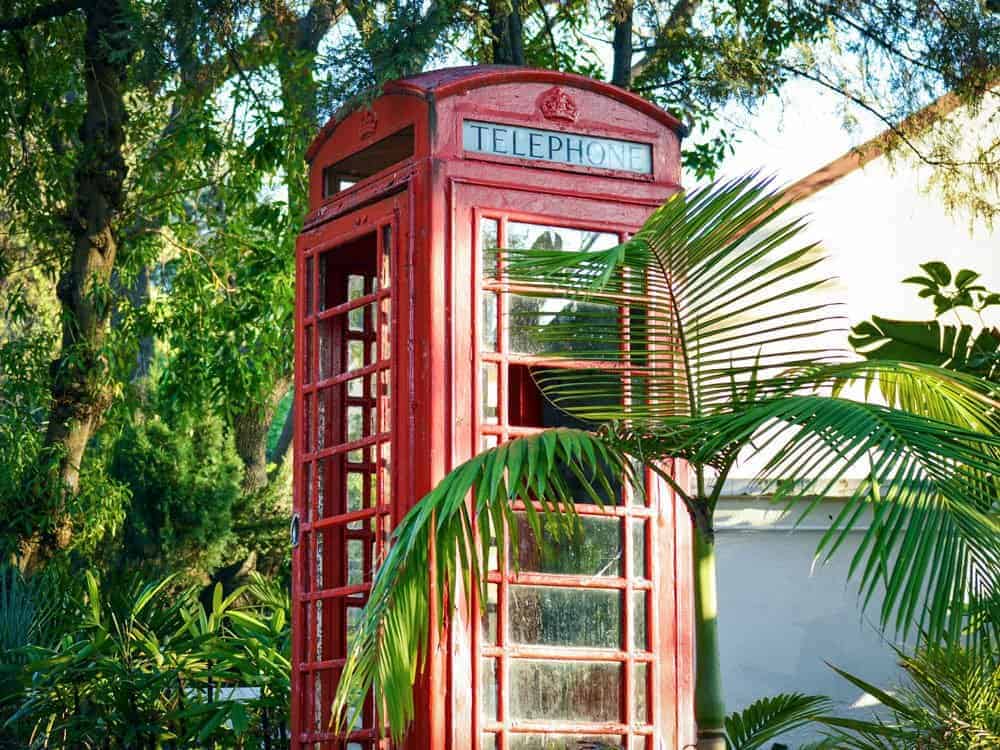 English red telephone box in Gibraltar. A free thing to do in Gibraltar is to take photos of old english stuff. Another reason for Day trips from Seville to Gibraltar