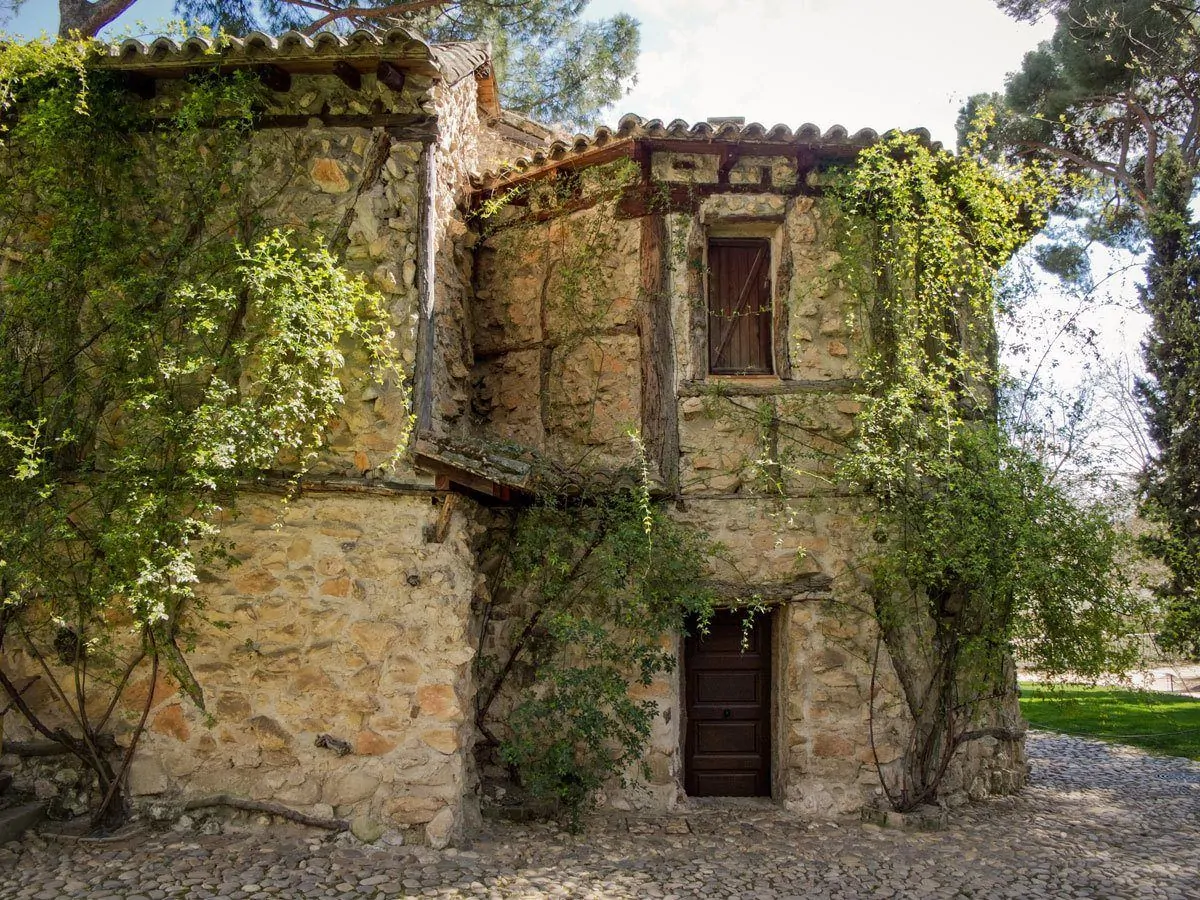 Stone dwelling covered in green vines. A great place to take photos on the best Day Trips from Seville to Osuna. Add this to your Seville itinerary.