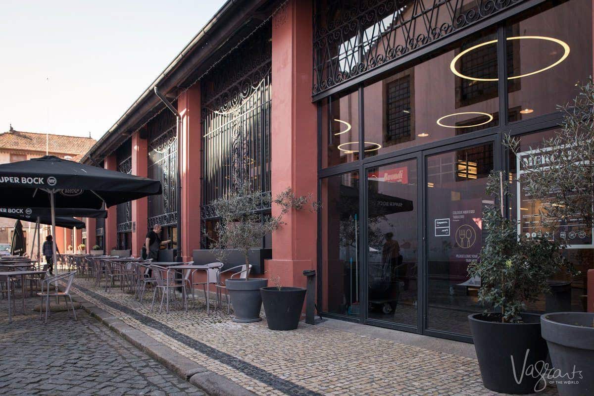 The exterior of Mercado Beira-Rio in Porto Portugal. 