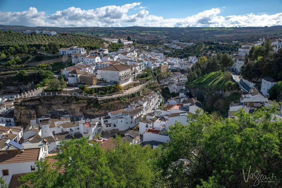 White village in the region of Pueblos Blancos spain. 