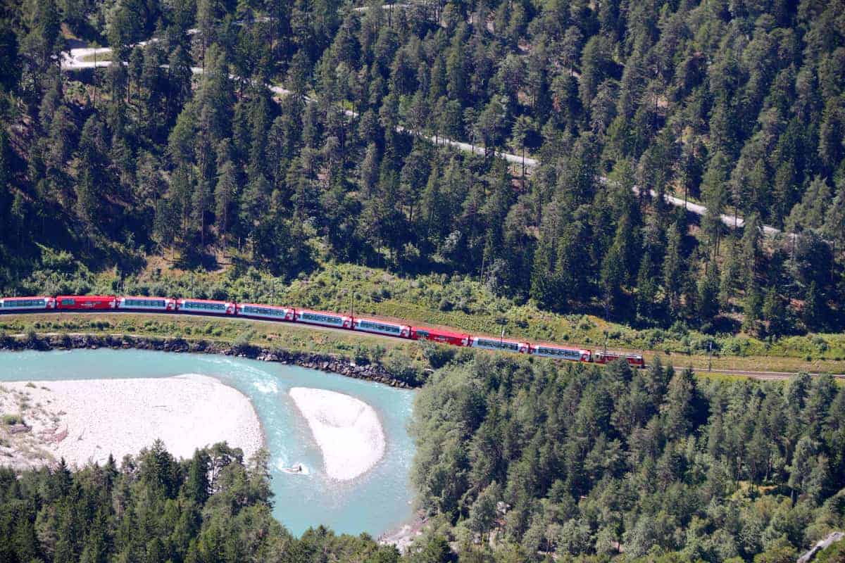 Glacier Express Switzerland is on of the most Scenic train routes in Europe