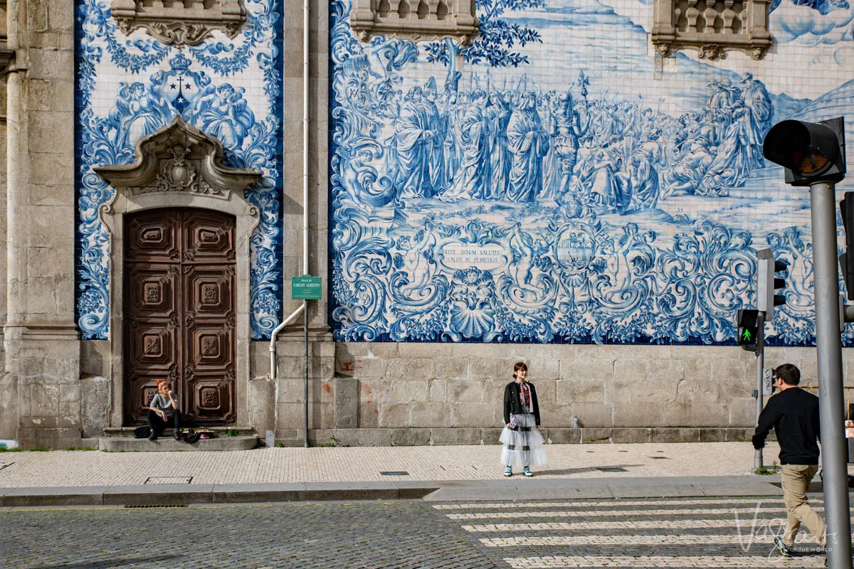 The famous blue tiles of Igreja do Carmo.