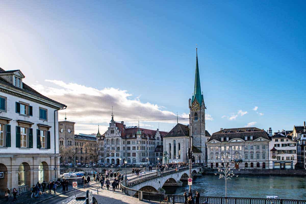 Zurich Old Town with the church in the background