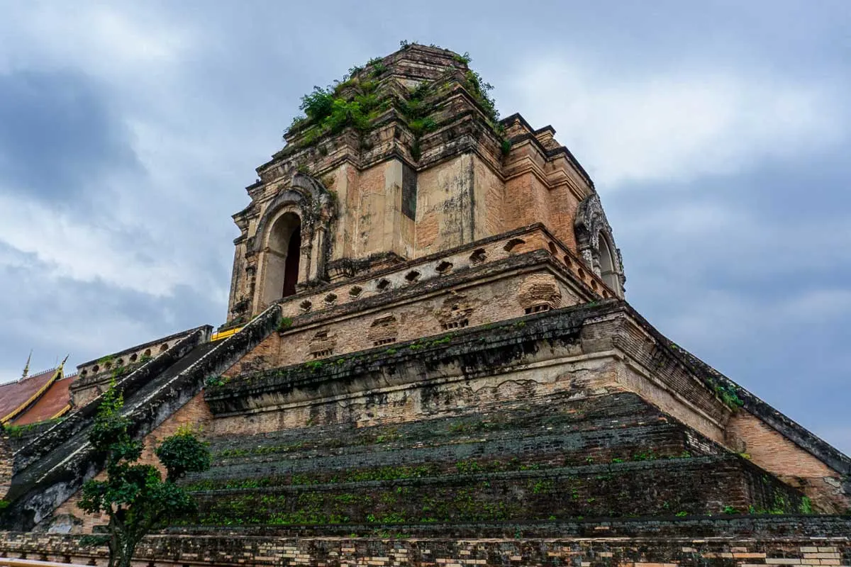 Wat Chedi Luang temple in Chiang Mai Thailand. 