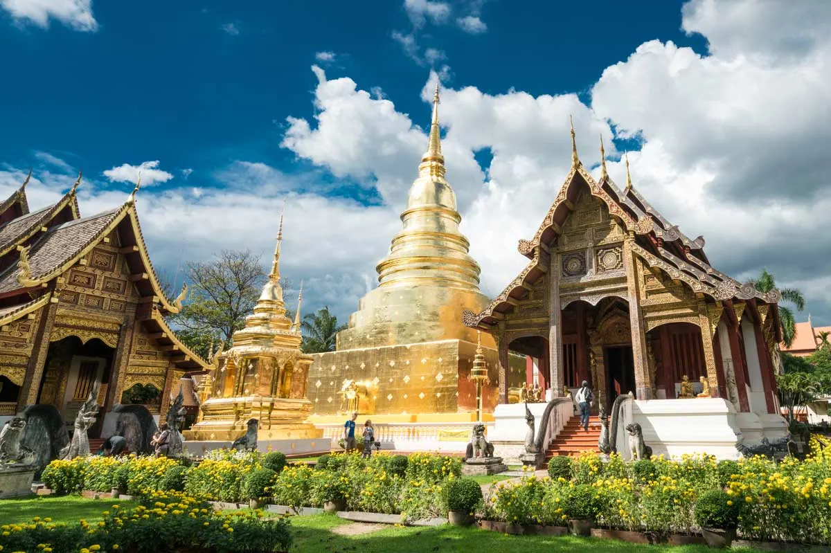Wat Phra Sing temple in Chiang Mai Thailand. One stop on a 3 day Chiang Mai itinerary