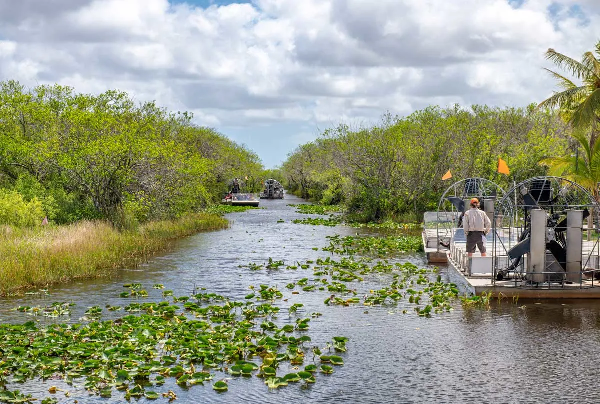 River boating in the Everglades National Park. 